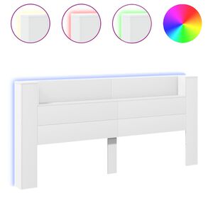 vidaXL galvgaļa skapis ar LED, balts, 220x16,5x103,5 cm