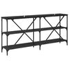 vidaXL Konsoles galds ar plauktu Melns ozolkoks 160 x 30 x 75 cm