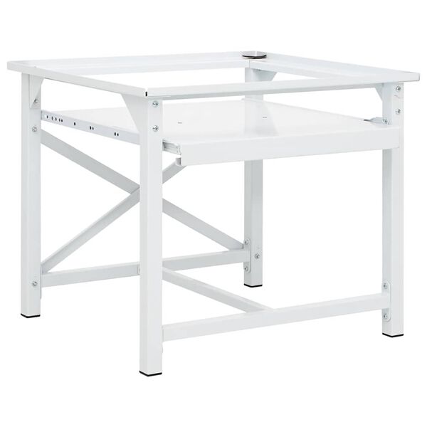 vidaXL veļasma&scaron;īnas statīvs ar izvelkamu plauktu, balts