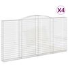 vidaXL arkveida gabiona grozi, 4 gb., 400x30x200/220cm, cinkota dzelzs