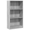 vidaXL grāmatu plaukts, pelēka koka, 60x24x109 cm, inženierijas koks