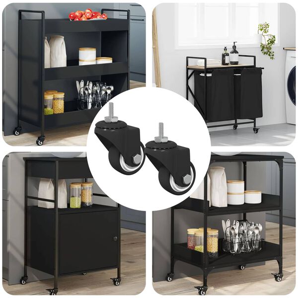 vidaXL Griezējspēļu ritenis 2 pcs Melna 40,4 x 40,4 x 19,7 mm