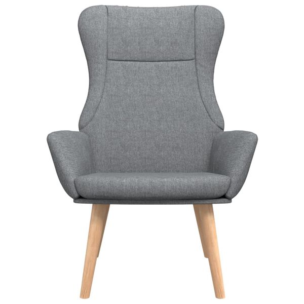 vidaXL atpūtas krēsls, gaiši pelēks audums