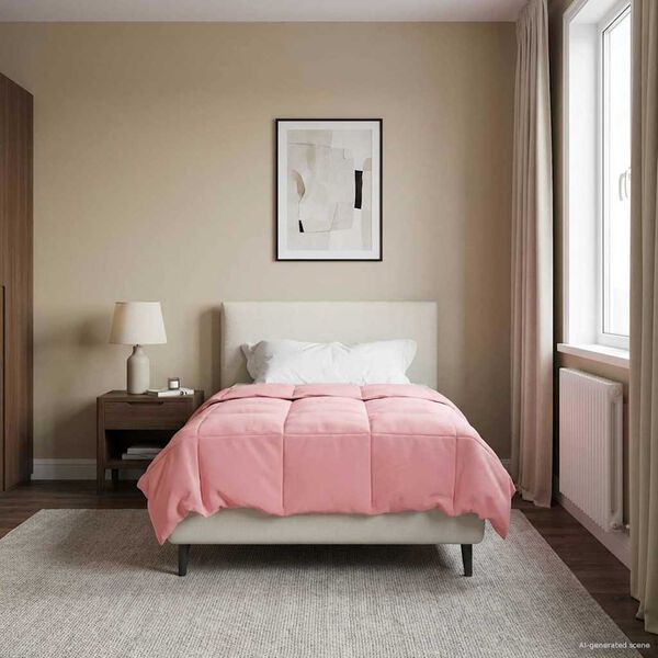 vidaXL Ziemas gultas sega Tiltiņ&scaron; Rozā 135 x 220 cm Mikro&scaron;ķiedra