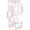 vidaXL Augstais skapītis Melns ozolkoks 34,5 x 34 x 180 cm
