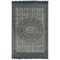 vidaXL kilim paklājs ar rakstu, 120x180 cm, kokvilna, pelēks
