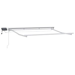 vidaXL Manual Awning Frame with Solar LED 2,5 x 2 m Balts