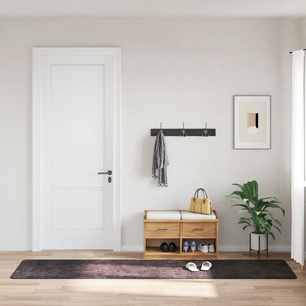 vidaXL paklājs, 80x300 cm, antracītpelēks, mazgājams