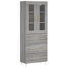 vidaXL augstais skapis, pelēks, 69,5x34x180 cm, inženierijas koks