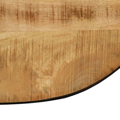 vidaXL kafijas galdiņš, 100cm, ovāls, neapstrādāts mango koks, tērauds