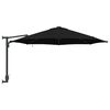 vidaXL Dārza parasols Melna 248 x 248 x 148 cm Poliesters un tērauds