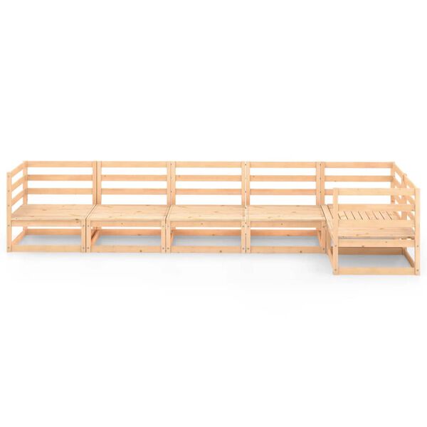 vidaXL 6-daļīgs dārza atpūtas mēbeļu komplekts, priedes masīvkoks