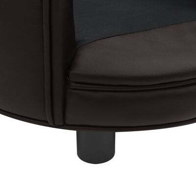 vidaXL suņu dīvāns, brūns, 48x48x32 cm, plīšs, mākslīgā āda