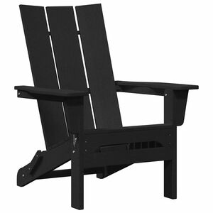vidaXL Saliekamais Adirondack krēsls Melna 80,5 x 74,5 x 92 cm HDPE