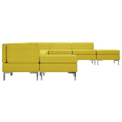 vidaXL 9-daļīgs dīvāna komplekts, dzeltens audums