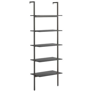vidaXL 5-līmeņu slīps plaukts, melns, 64x35x185 cm