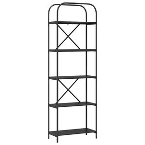 vidaXL Grāmatu plaukts Melns ozolkoks 60 x 30 x 183 cm