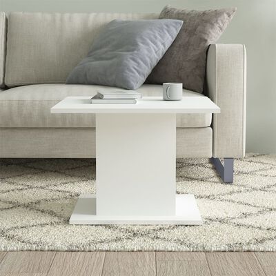 vidaXL kafijas galdiņš, balts, 55,5x55,5x40 cm, skaidu plāksne