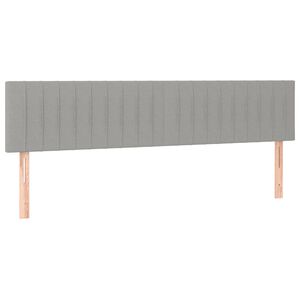 vidaXL gultas galvgaļi, gai&scaron;i pelēks, 200x5x78/88 cm, audums
