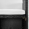 vidaXL 11-daļīgs dārza mēbeļu komplekts ar matračiem, PE pinums, melns