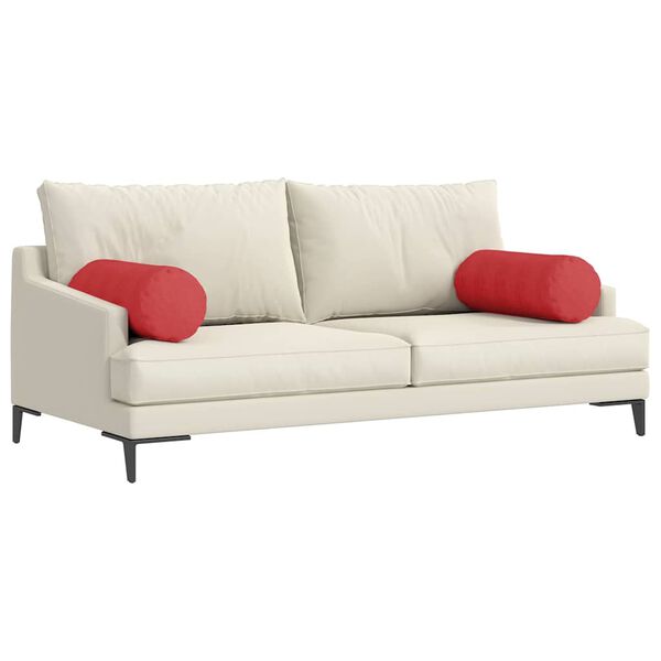 vidaXL Spilveni 2 pcs Sarkana Ø 25 x 70 cm audums