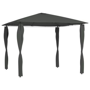 vidaXL dārza nojume ar stabu pārsegiem, 3x3x2,6 m, antracīta, 160 g/m&sup2;