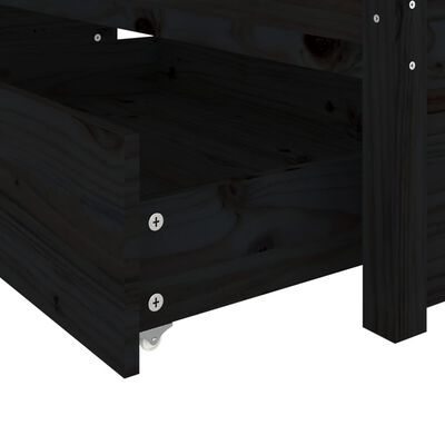 vidaXL gultas rāmis ar atvilktnēm, melns, 120x200 cm