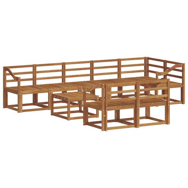 vidaXL Āra dīvānu komplekts 9 pcs Dabiska Cietā akācijas koks