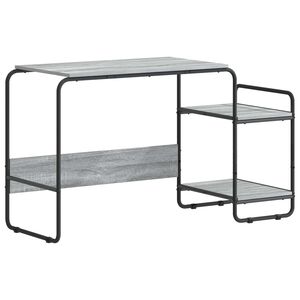 vidaXL Galds ar uzglabā&scaron;anu Pelēks Sonoma 131,5 x 50 x 75,5 cm