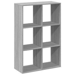 vidaXL telpas sadalītājs grāmatu plaukts pelēka koka 69,5x29x103,5 cm