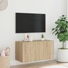vidaXL TV plaukti ar LED lampiņām, 80x35x41 cm, koka krāsā