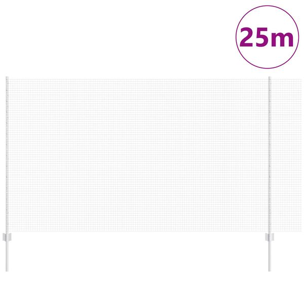 vidaXL Žogs ar stabu Sudraba 1,4 x 25 m Tērauds