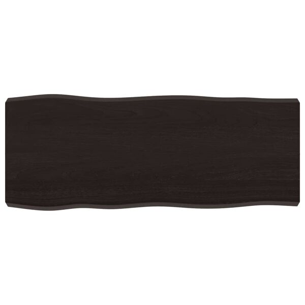 vidaXL galda virsma, tum&scaron;i brūna, 100x40x(2-6) cm, ozola masīvkoks