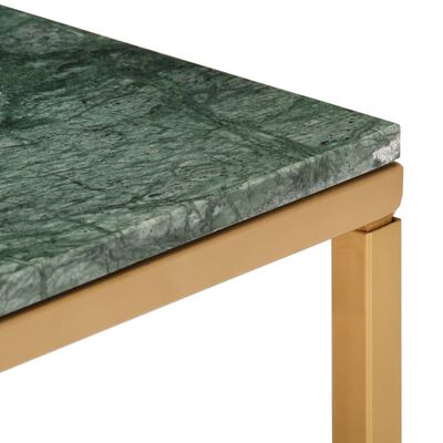 vidaXL kafijas galdiņš, 40x40x35 cm, akmens, zaļa marmora tekstūra
