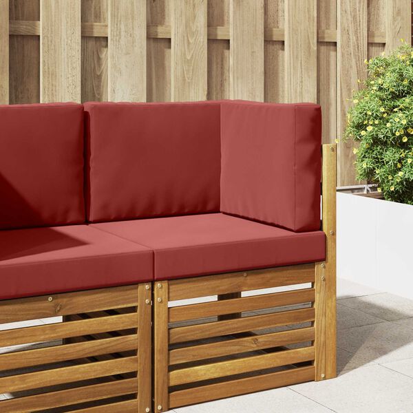 vidaXL Āra dīvāna spilvens 3 pcs Vīnsarkans Poliesters