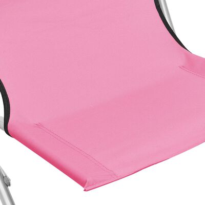 vidaXL salokāmi pludmales krēsli, 2 gab., rozā audums