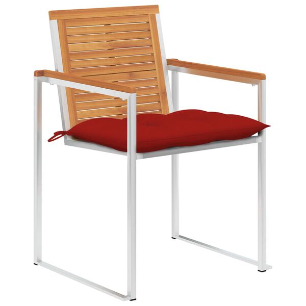 vidaXL dārza krēsli ar matračiem, 8 gab., akācijas masīvkoks