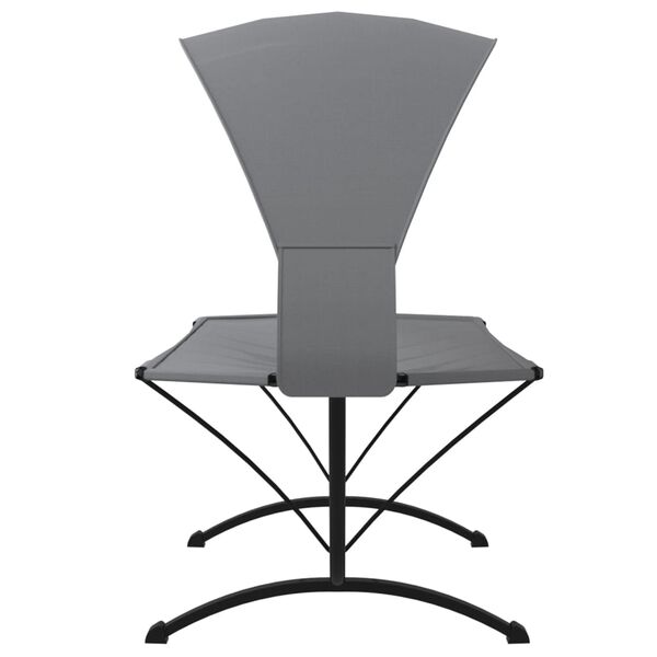 vidaXL āra atpūtas gulta ar jumtu, tērauds un pelēks Oksfordas audums