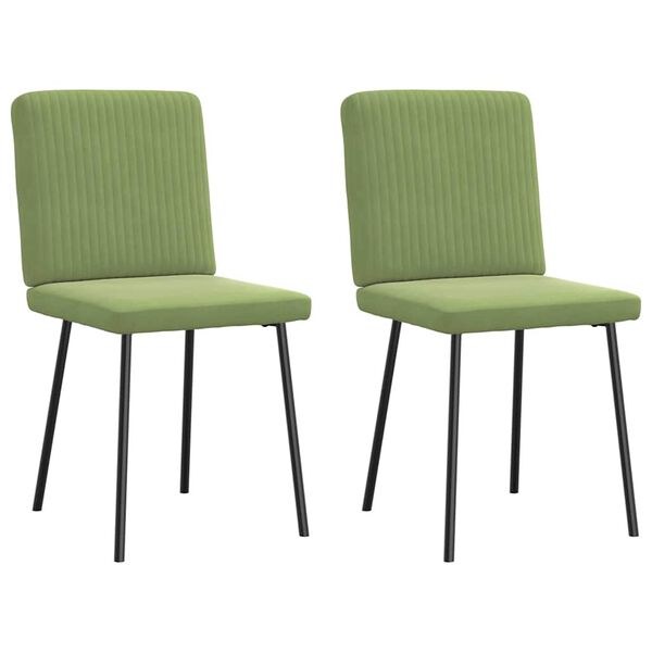 vidaXL virtuves krēsli, 2 gab., gaiši zaļš samts