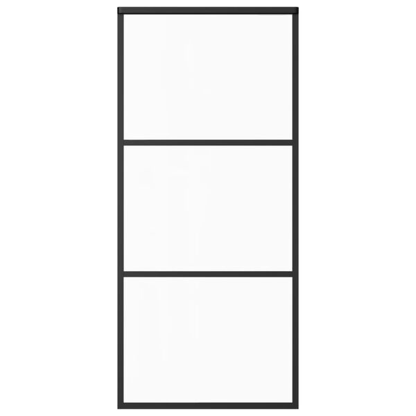 vidaXL bīdāmās durvis ar stiprinājumiem, stikls, alumīnijs, 90x205 cm