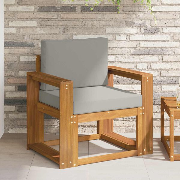 vidaXL Āra dīvāns Cieta akācijas koks un poliesters