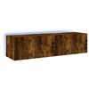vidaXL TV plaukti ar LED lampiņām, 2 gab., 60x35x31 cm, ozolkoka krāsa