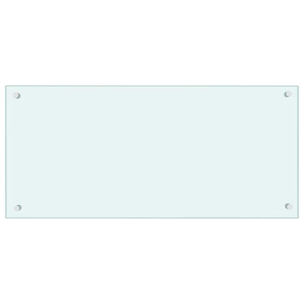 vidaXL virtuves sienas panelis, 90x40 cm, rūdīts stikls, piena krāsas