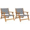 vidaXL Dārza mēbeles 2 pcs Melns un balts 67 x 78 x 73 cm