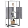 vidaXL Highboard Grey Sonoma 68x35x139 cm Engineered Wood and Metal