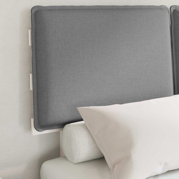 vidaXL Gultas rāmis ar polsterētu galvas balstu Gai&scaron;i pelēks