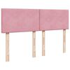 vidaXL atsperu gulta ar matraci, rozā samts, 140x190 cm