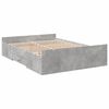 vidaXL gultas rāmis ar atvilktnēm, betona pelēks, 120x200 cm
