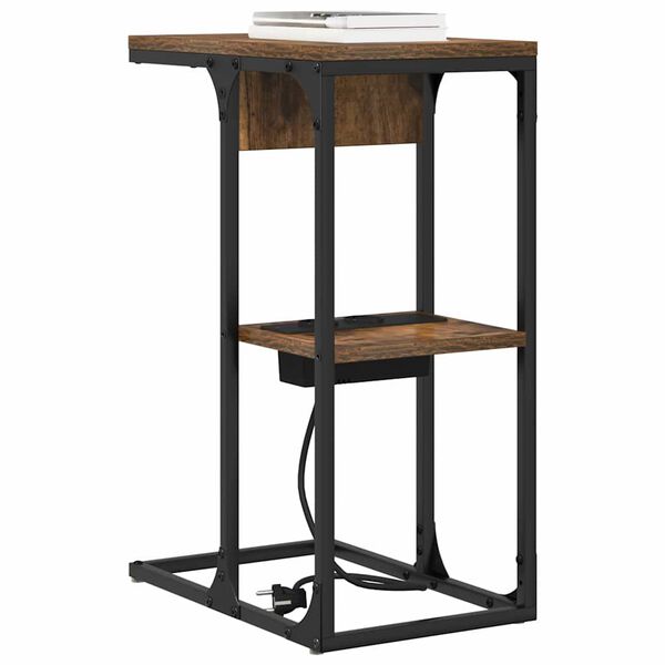 vidaXL Nakts skapītis Dūmaka ozols 41,5 x 26 x 60,5 cm