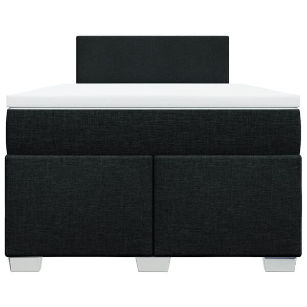 vidaXL atsperu gulta ar matraci, melns audums, 120x190 cm